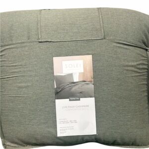 SOLEI 3 Piece Faux Cashmere Green Twin XL Comforter Set 68”x90”